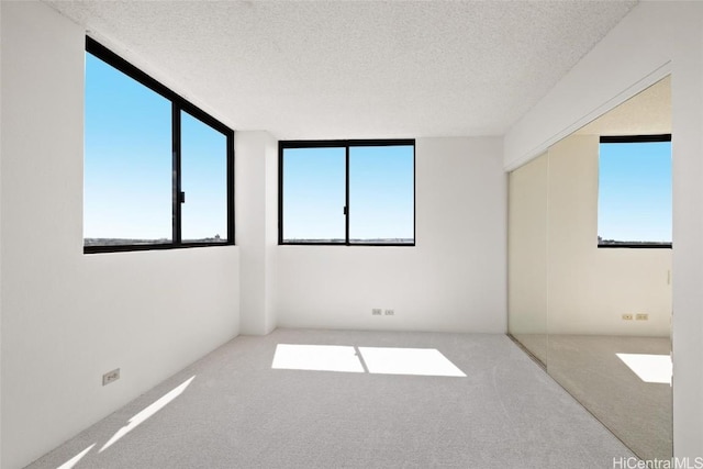 spare room with carpet flooring and a textured ceiling