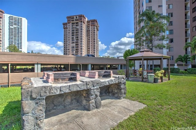 view of patio with a gazebo