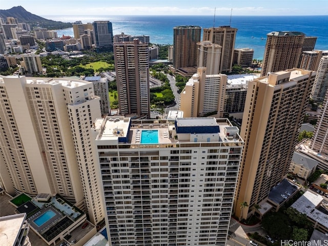 property's view of city with a water view