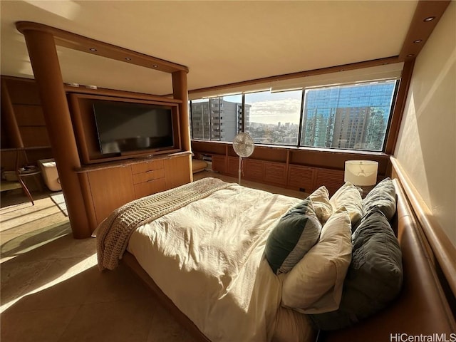 bedroom featuring tile patterned flooring