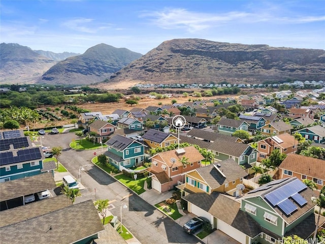 aerial view with a mountain view