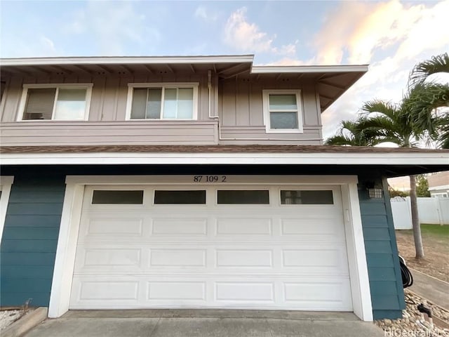 view of garage