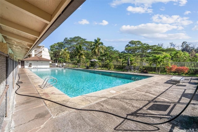 view of pool with a patio area