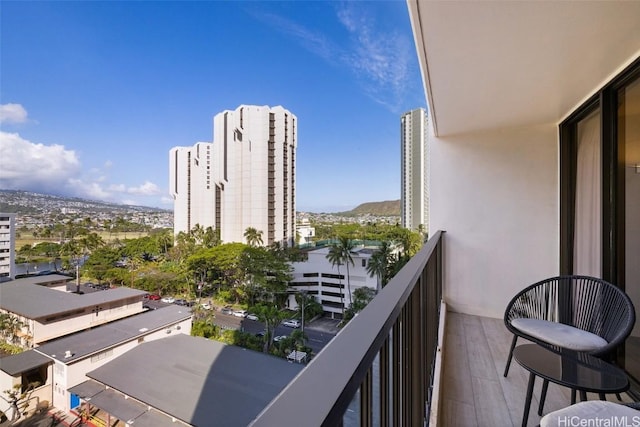 balcony with a view of city