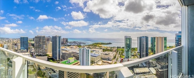 balcony with a water view