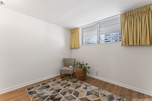 living area featuring hardwood / wood-style flooring