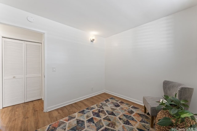 living area featuring wood-type flooring