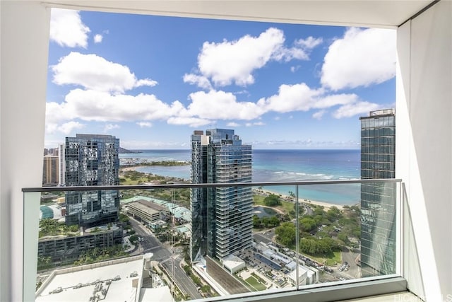 balcony with a water view