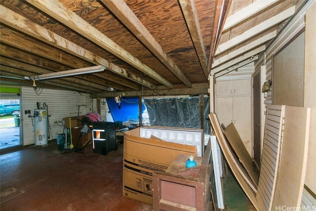 interior space featuring water heater