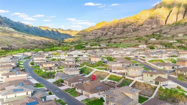 bird's eye view featuring a mountain view