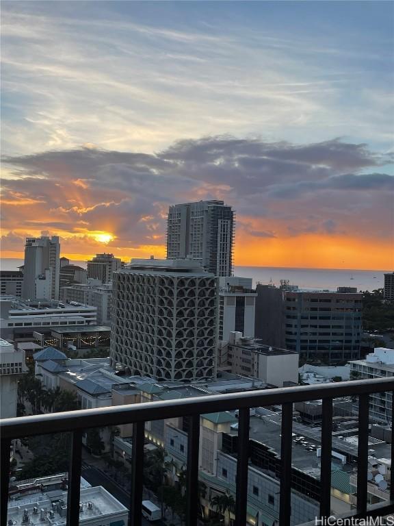 property's view of city with a water view