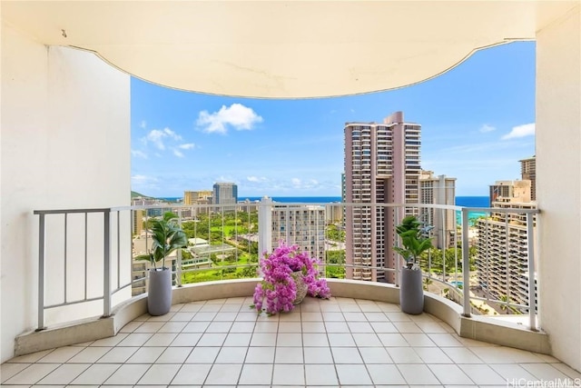 balcony with a water view