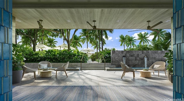 view of patio / terrace with ceiling fan