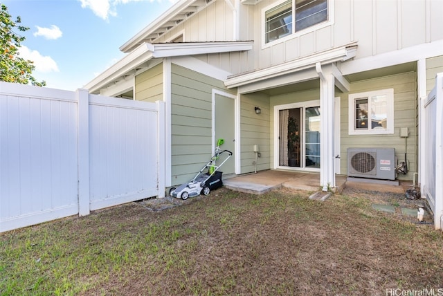 entrance to property featuring ac unit