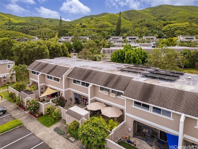 bird's eye view with a mountain view