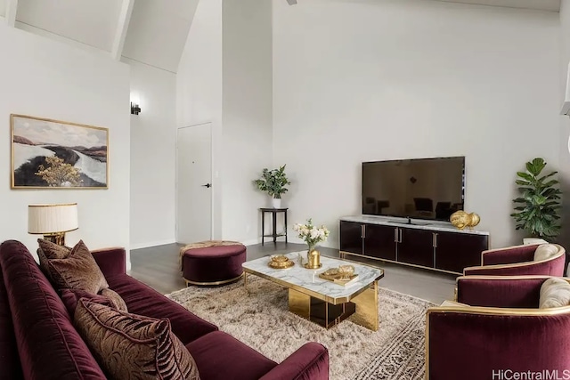 living room featuring concrete floors