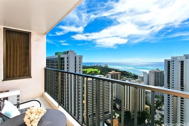 balcony with a water view