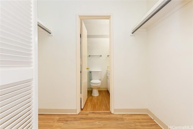 walk in closet featuring light hardwood / wood-style floors