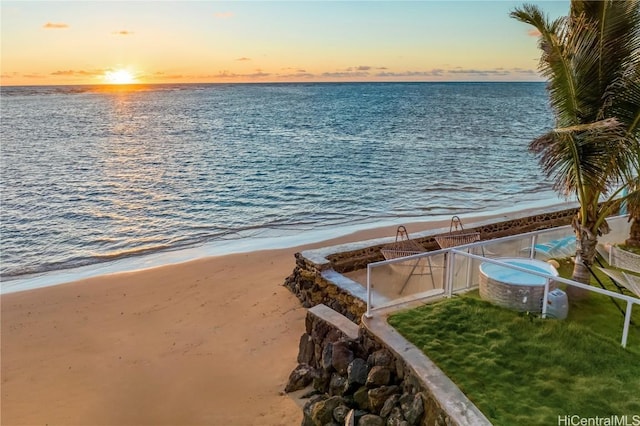 water view with a view of the beach