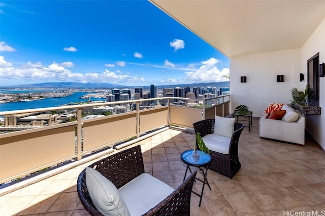 balcony with a water view