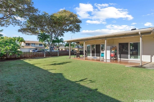 view of yard with a patio area