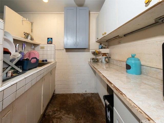 kitchen featuring tile countertops