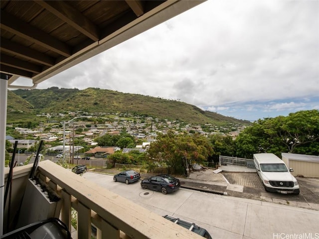 balcony with a mountain view