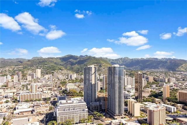 city view with a mountain view