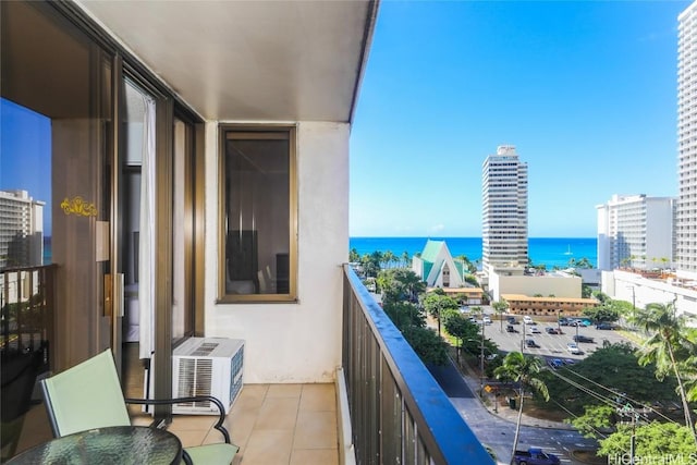 balcony with a water view