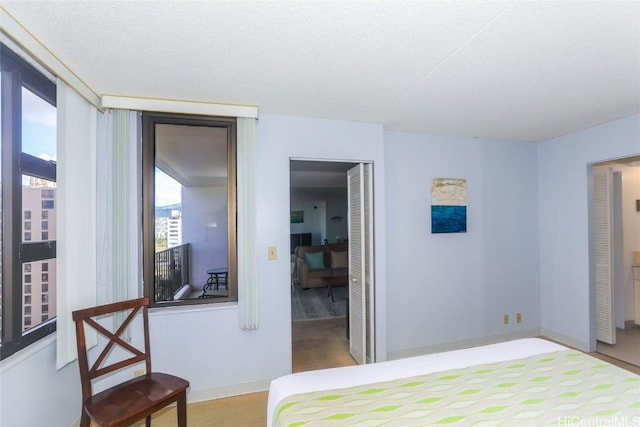 bedroom with a textured ceiling