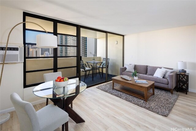 living room featuring hardwood / wood-style floors