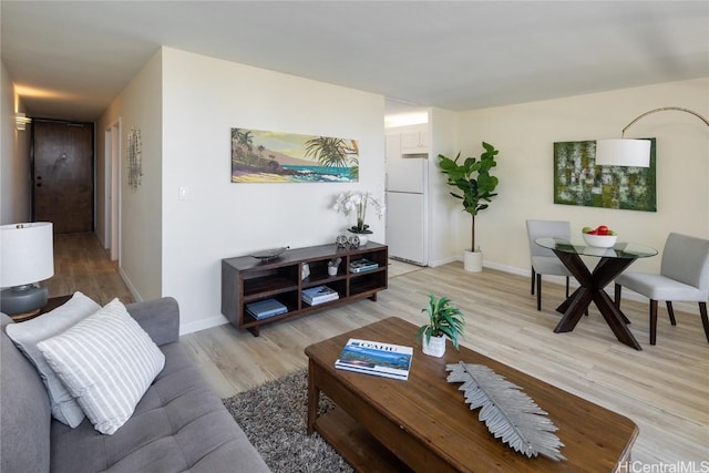 living room featuring light hardwood / wood-style flooring