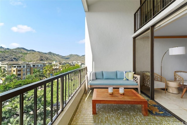 balcony with a mountain view