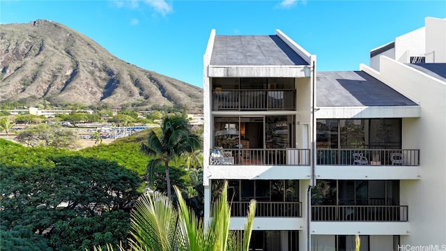 exterior space with a mountain view