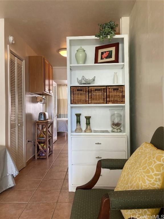 interior space with tile patterned floors