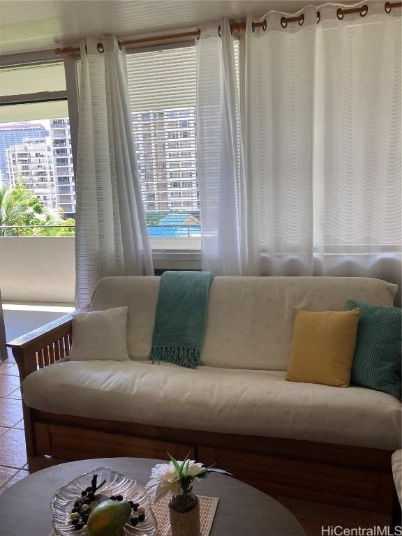 view of tiled living room