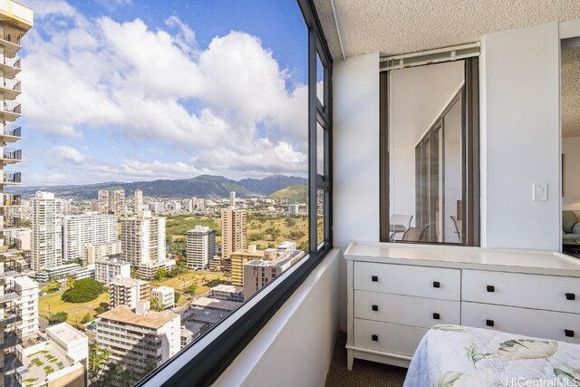 balcony with a mountain view