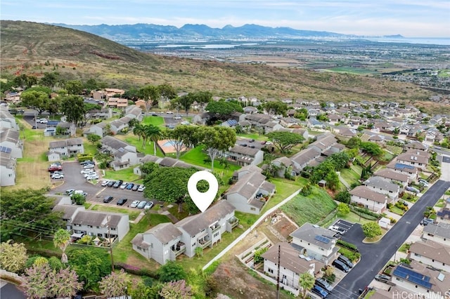 bird's eye view featuring a mountain view