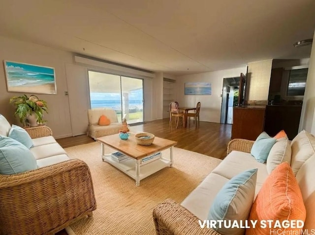 living room featuring light hardwood / wood-style floors