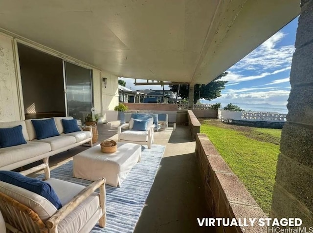 view of patio / terrace featuring an outdoor hangout area