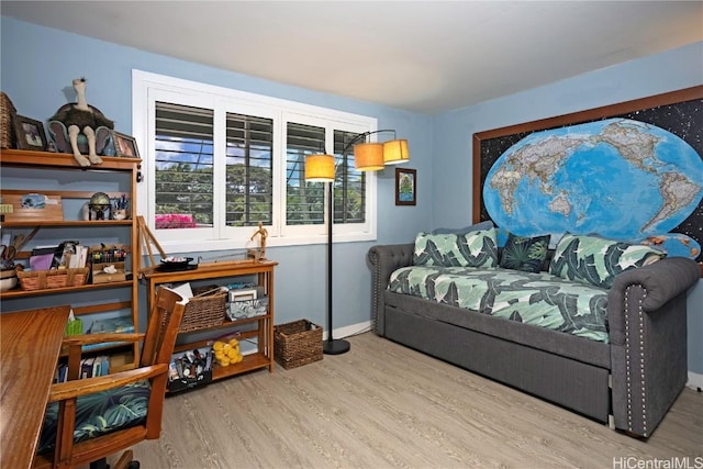 sitting room featuring hardwood / wood-style flooring