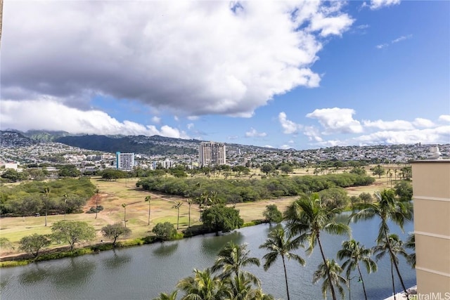 property view of water with a mountain view