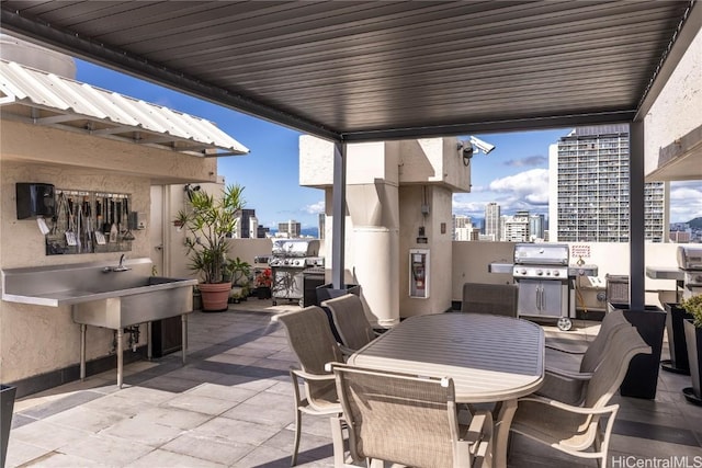 view of patio / terrace with a grill