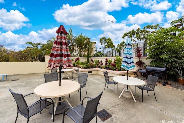 view of patio with area for grilling