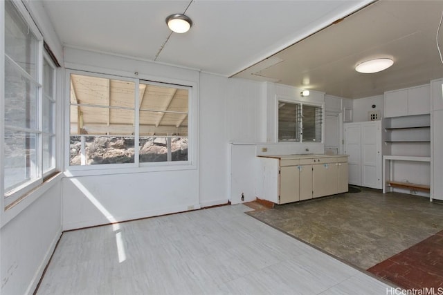 kitchen with white cabinetry