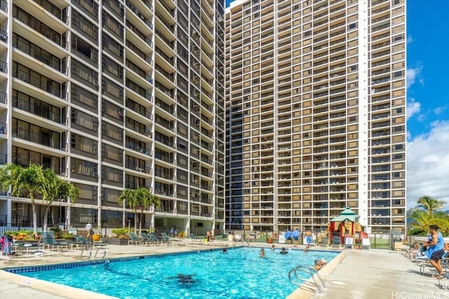 view of pool with a patio area