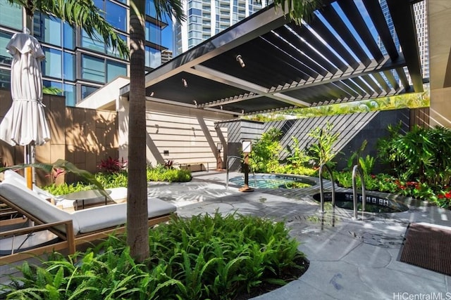 view of patio / terrace featuring a pergola