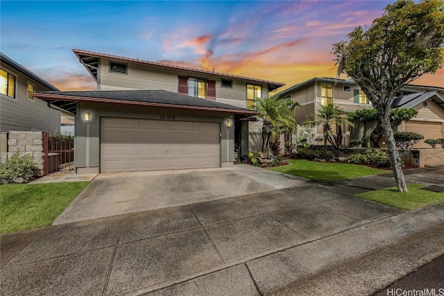 view of front of house featuring a garage