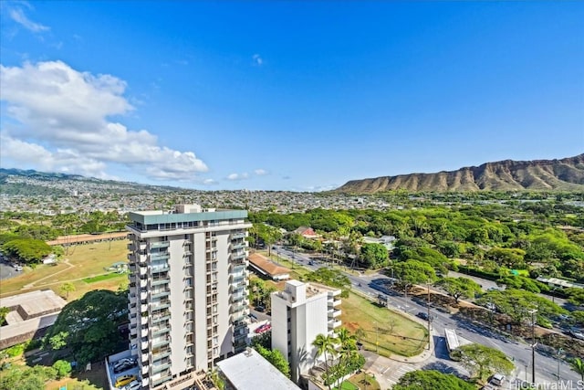 aerial view featuring a mountain view