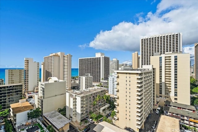 property's view of city with a water view